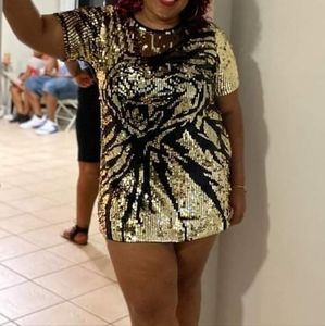 Guess Gold sequence mini dress